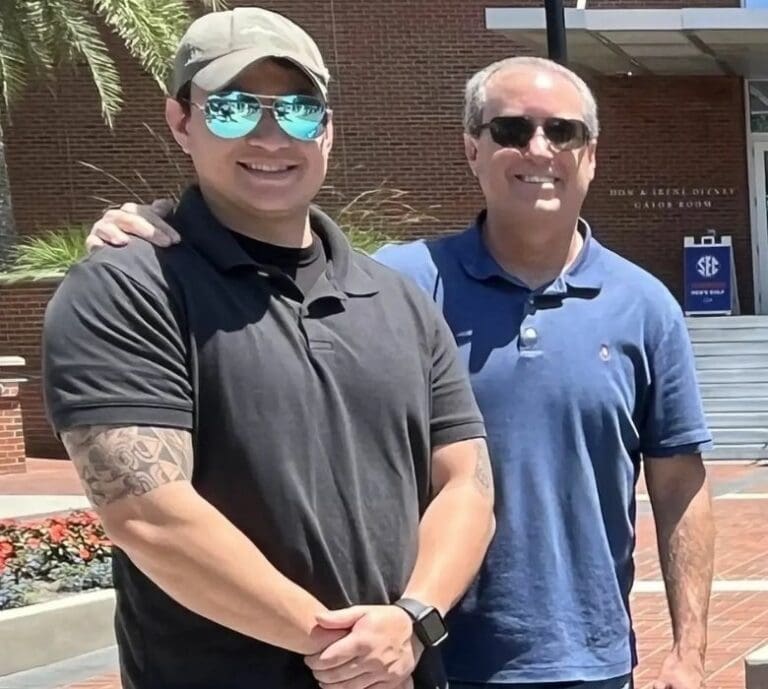 Aldo and Alex, father and son students in the online fintech program at Wake Forest.