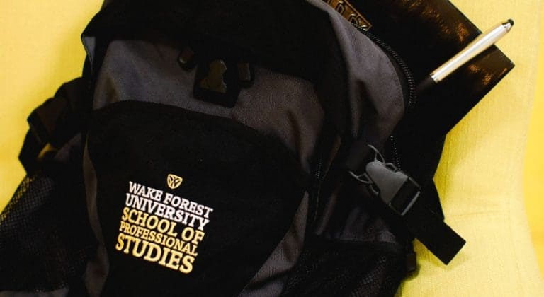 Backpack with Wake Forest SPS logo