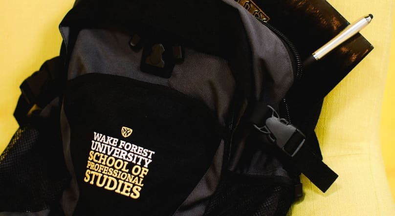 Backpack with Wake Forest SPS logo